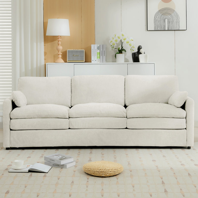 Canapé confortable et surdimensionné rembourré à 3 places avec coussins doubles moelleux, parfait pour des sièges relaxants et confortables