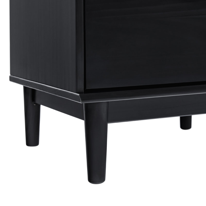 Gheorghe 5-Drawer Solid Wood Dresser, Black