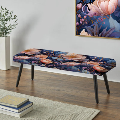 Enchanted Paisley Gard Marble Motif - Banc rembourré en marbre noir