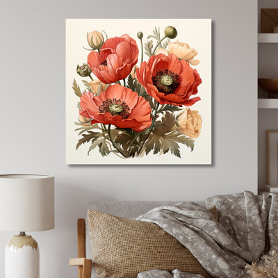 Red Serene Poppy Meadows III - Poppy Wall Art
