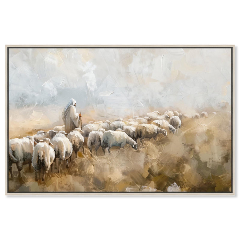 Art sacré sur toile «Terre sacrée» par Art Remedy, H 17 po x l 25 po, Cadre argenté