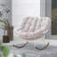 Chaise berçante en acier avec coussin-206512341
