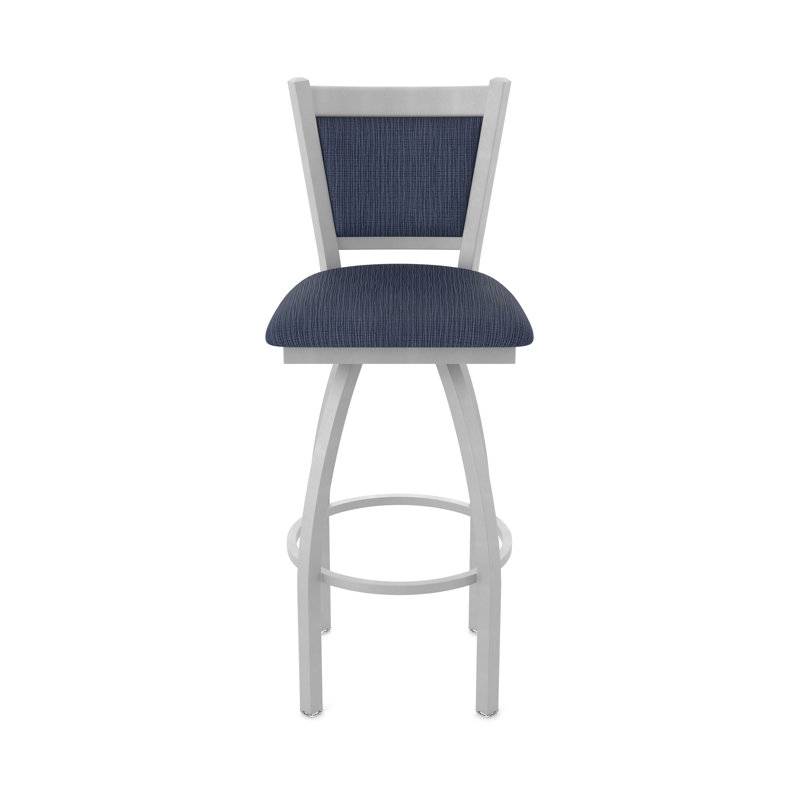 Tabouret pivotant Hadleigh, Nickel anodisé, Tabouret de bar (siège d'une hauteur de 36 po), Tissu - ancre graphique