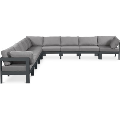 Dafina 150'' Wide Aluminum Patio Sectional with Cushions