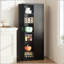 Armoire de cuisine 72 po en métal noir avec 5 tablettes réglables