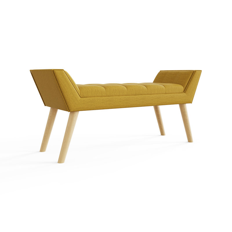 Cauley Upholstered Bench, Mustard