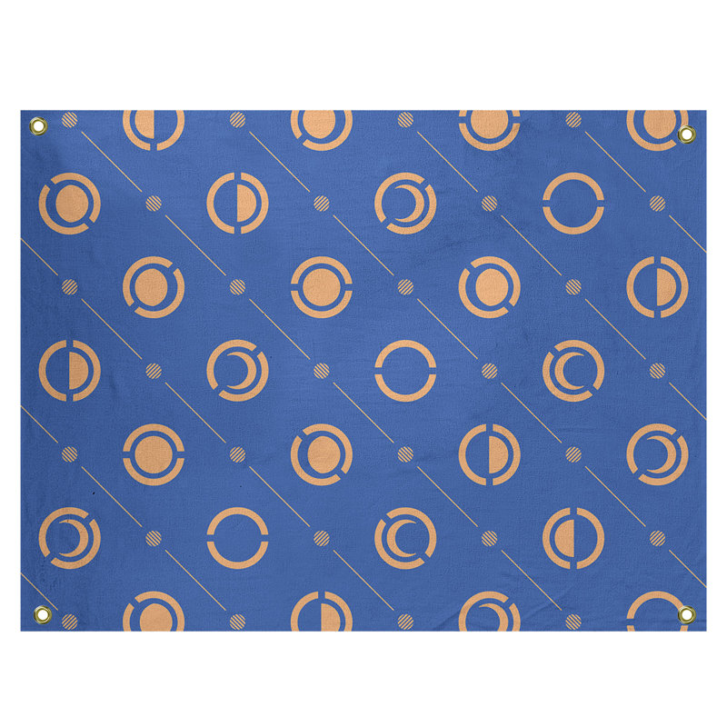 Tapisserie, H 59 po x l 80 po, Bleu/orange