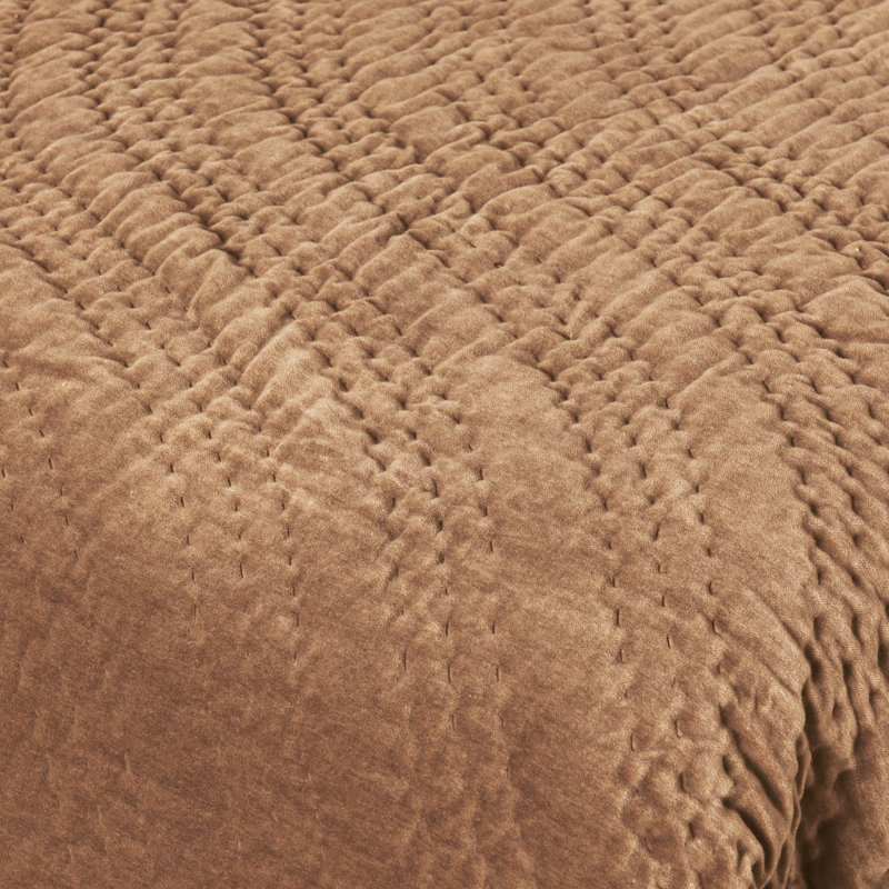 Elms Quilted Blanket, Brown, Queen