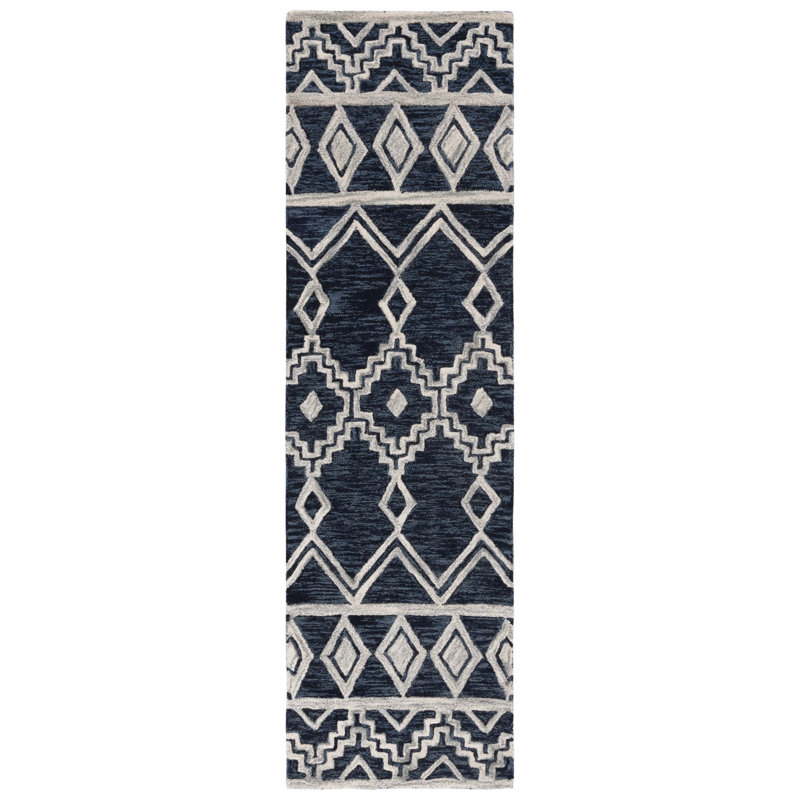 Abbigaile Hand Tufted Wool Southwestern Rug, Runner 2'3" x 8'