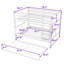Lit superposé double en bois polyvalent avec lit gigogne simple et garde-corps de sécurité-121083508