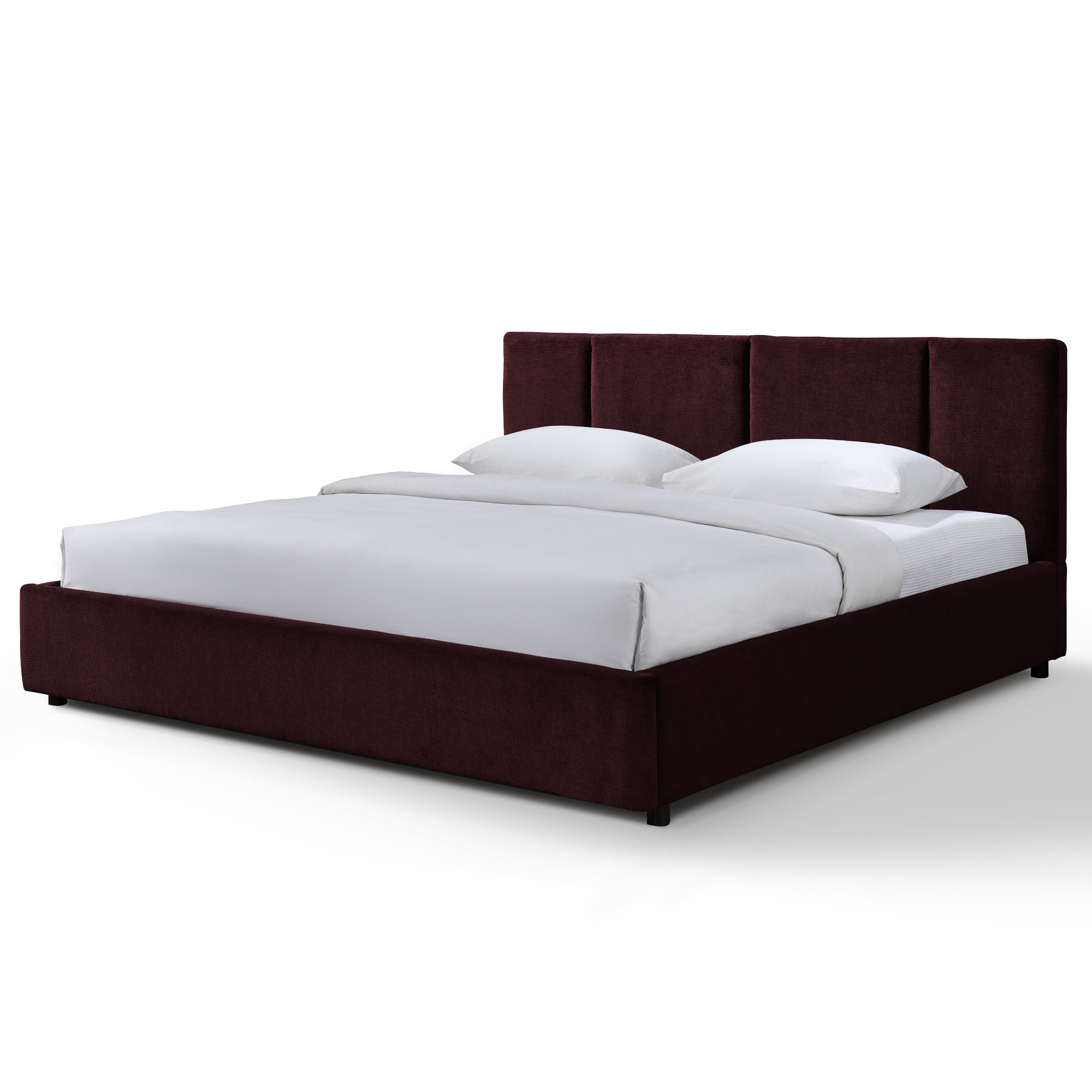Ruthie Upholstered Bed, Burgundy, King