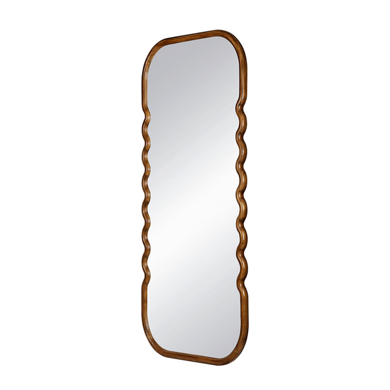 Miroir de plancher en bois, pleine longueur avec cadre