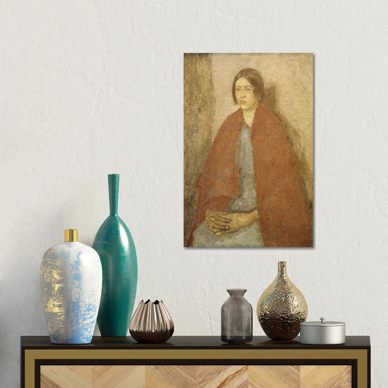 Young Woman In A Red Shawl, by Gwen John - Gallery-Wrapped Canvas Giclée on Canvas, 30.48 cm H x 45.72 cm W, Wrapped Canvas