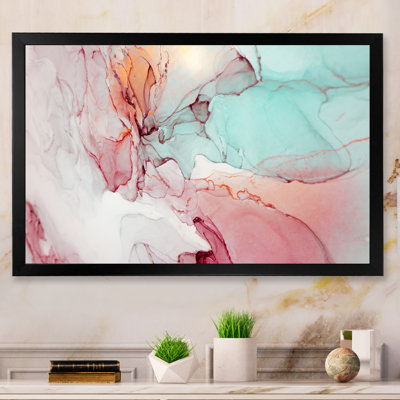 Luxury Marbled Fluid Art - Picture Frame Print on Canvas