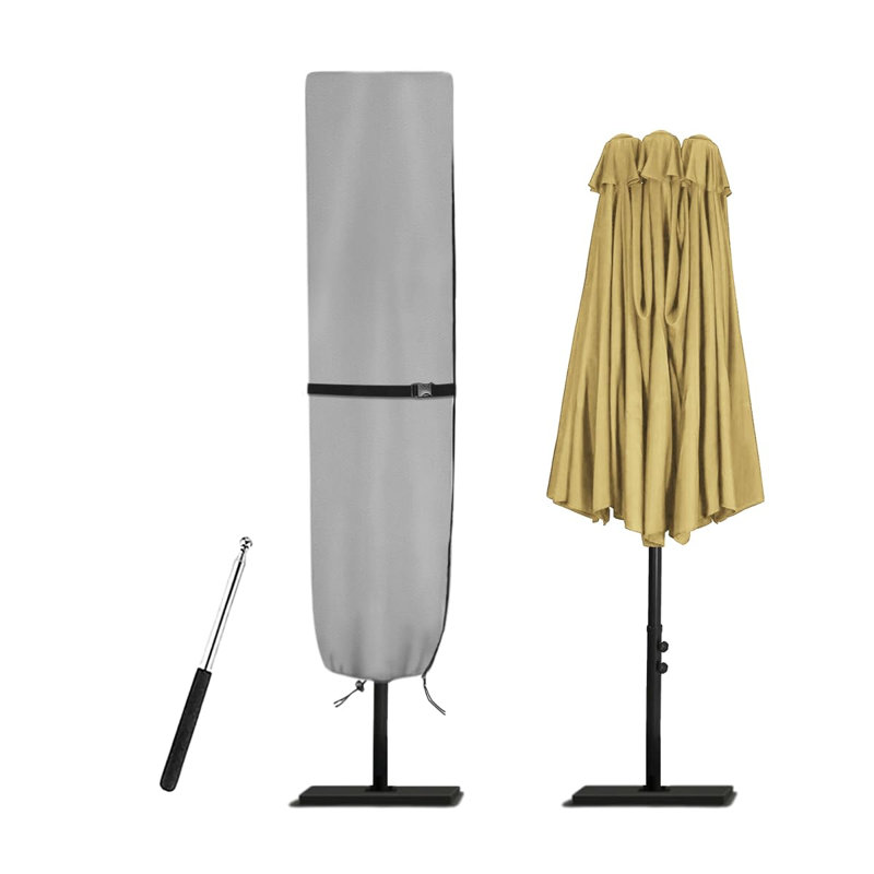 Parasol Cover - 600D Waterproof Outdoor Umbrella For Patio With Sturdy Zipper, Anti-UV Cover Fits For Double-Sided 15 Ft Umbrella