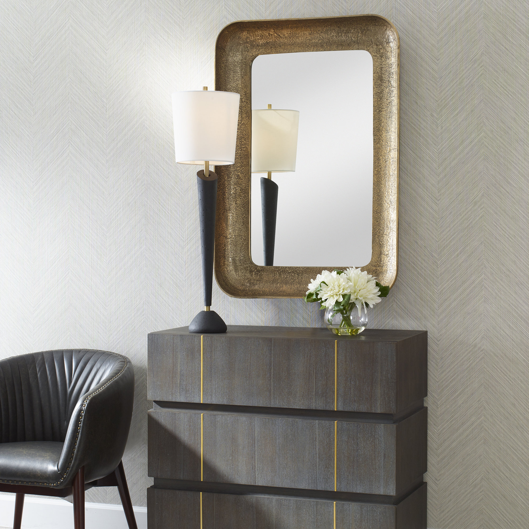 Ibis Antique Brass Mirror