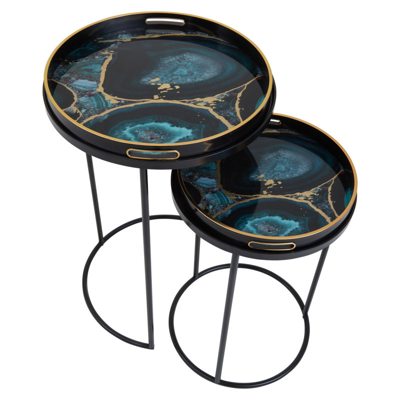 Culley Glass Top Frame Nest Of Tables