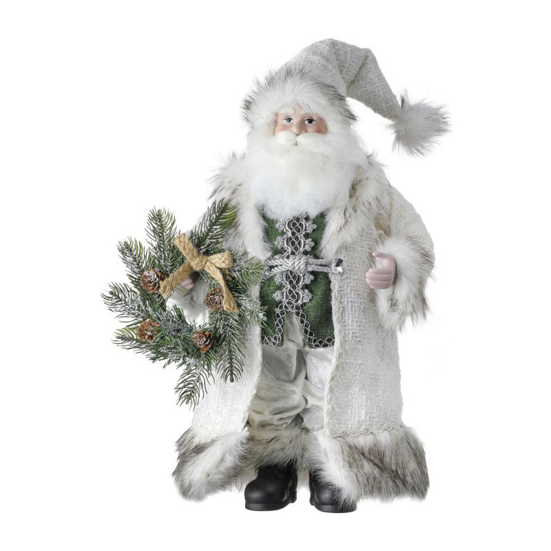 Père Noël debout avec couronne
