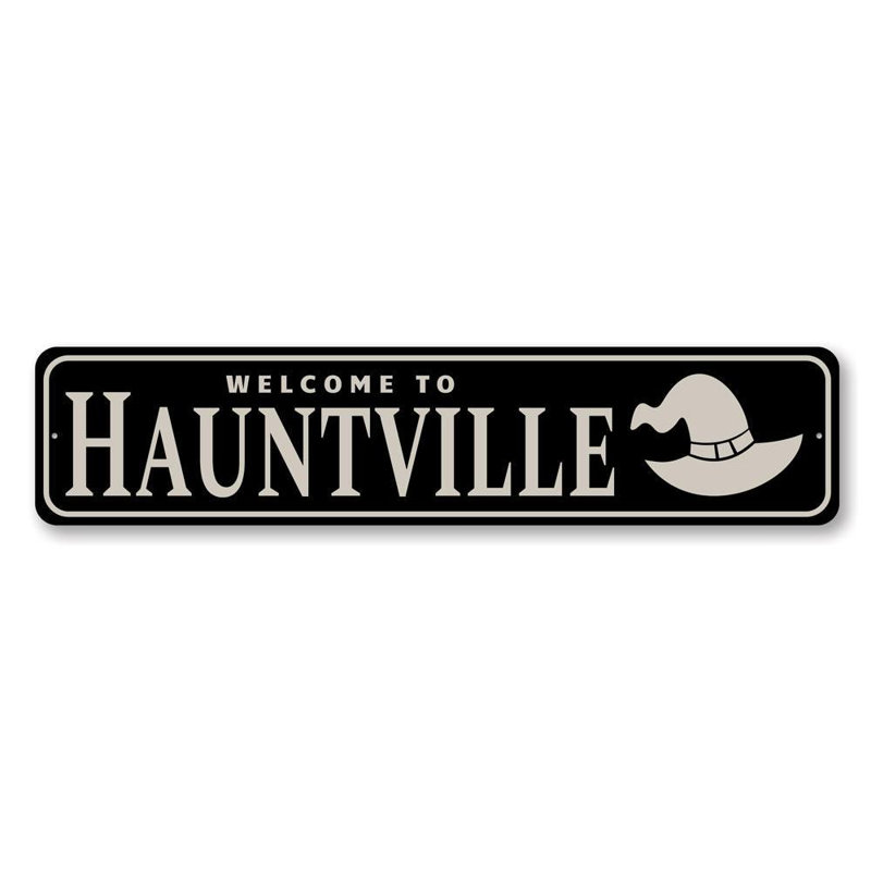 Enseigne en aluminium Hauntville, H 6 po x l 24 po x P 0,06 po