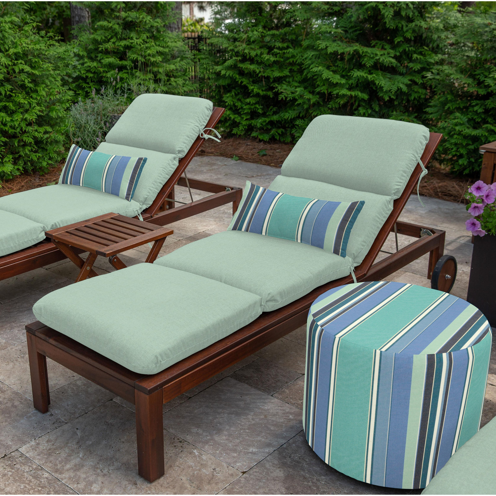 Marlowe Sunbrella® 1-Piece Outdoor Chaise Cushion, Canvas Spa Sunbrella® Canvas