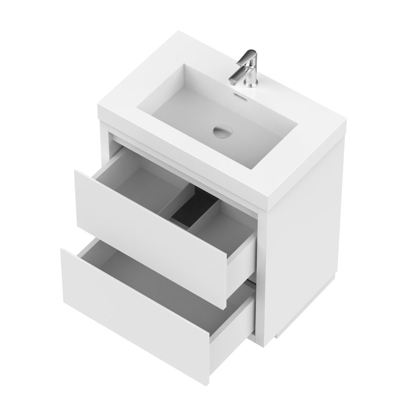 Nakagawa 24'' Single Bathroom Vanity with Resin Top