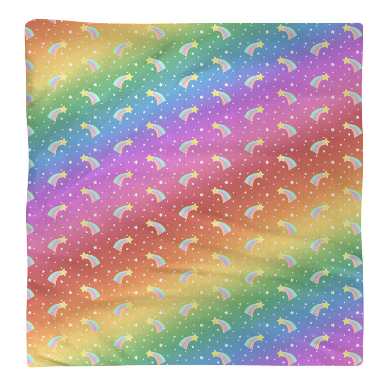 Serviette de coton à motif filante stars, H 0,1 po x l 10 po x P 10 po, Arc-en-ciel, Sergé de coton