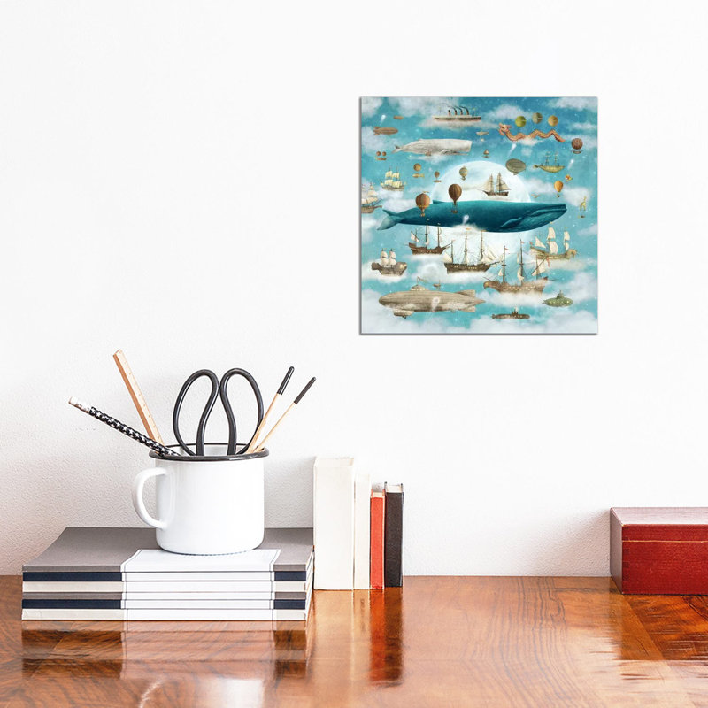 «Ocean Meets Sky Square # 3» par Terry Fan - impression d'art graphique, Toile tendue, H 12 po x l 12 po x P 0,75 po
