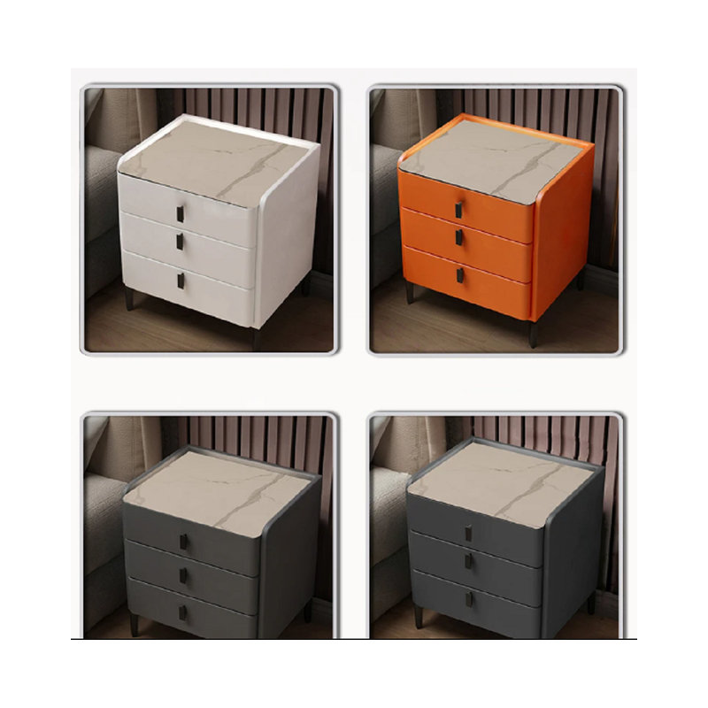 Chestang Smart Console Nightstand Frames Cabinets Luxury, Dark Grey