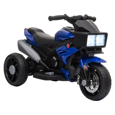 Moto Aosom 6V pour enfants avec musique, phares et klaxon - Bleu