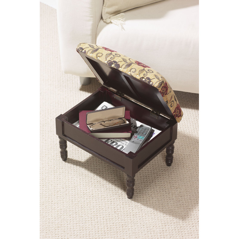 Farmington 39cm Wide Rectangle Floral Footstool Ottoman with Storage