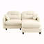 Canapé modulaire en forme de L avec repose-pieds Cloud, tissu en chenille doux, mousse plissée matelassée à haute densité, convient aux chambres à coucher, aux coins lecture, aux coins de lecture, beige