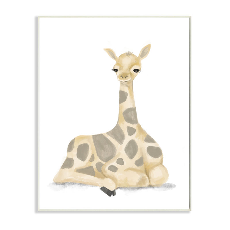 Illustration d'une douce girafe Paloma, H 15 po x l 10 po x P 0,5 po, Plaque murale
