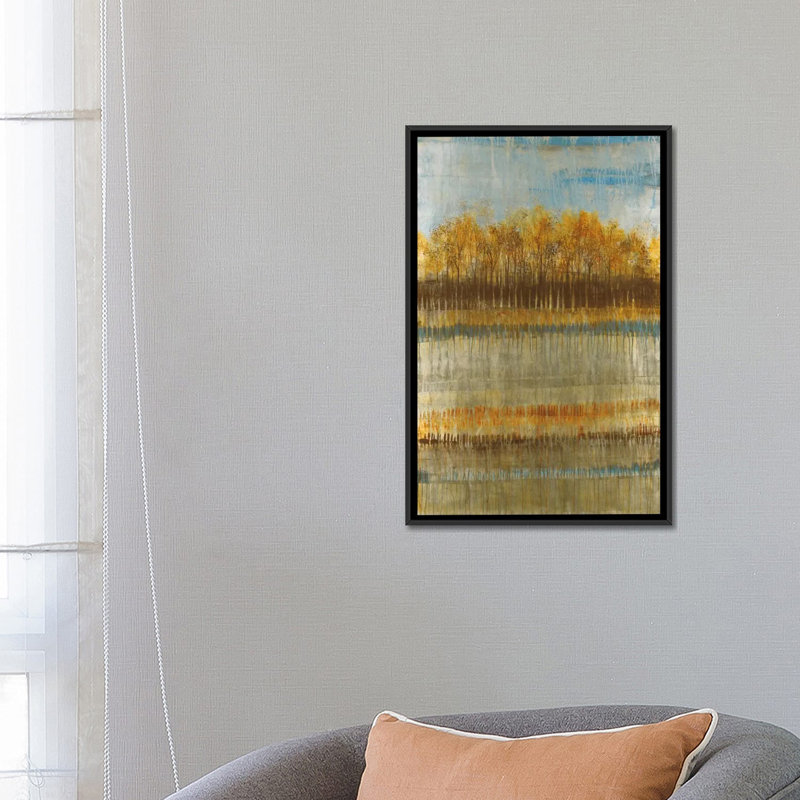« beach trees », impression sur toile, H 26 po x l 18 po x P 1,5 po, Toile avec cadre noir, Pas de tapis
