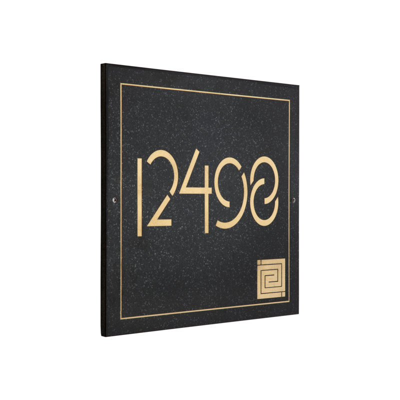 Frank Lloyd Wright plaque de granit tourbillonnante murale, 12 po x 12 po, 1 ligne, Or