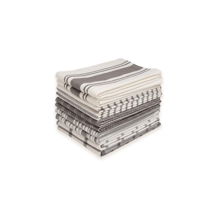 Ensemble de 10 serviettes de cuisine en coton Dan River, Gris