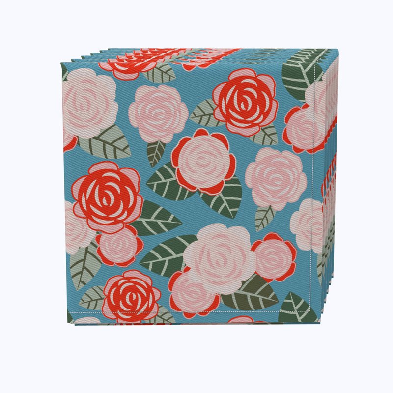Cotton Twill Floral Square Napkin