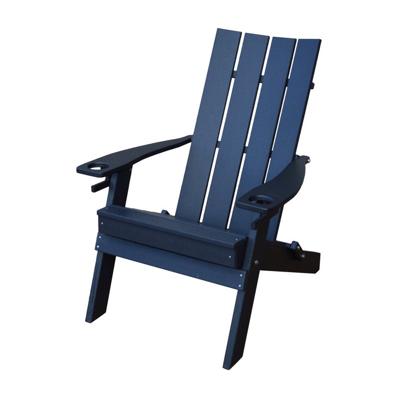 Koenig Foldable Outdoor Adirondack Chair, Black