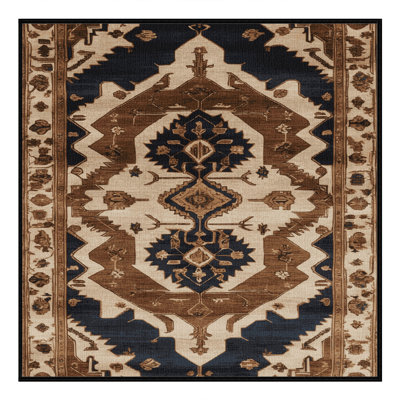 Machine Washable Persian Brown Area Rug