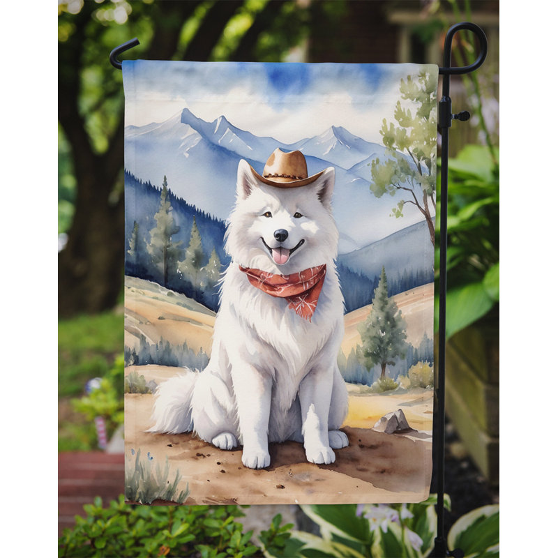 Cowboy Welcome Garden Flag, Samoyed