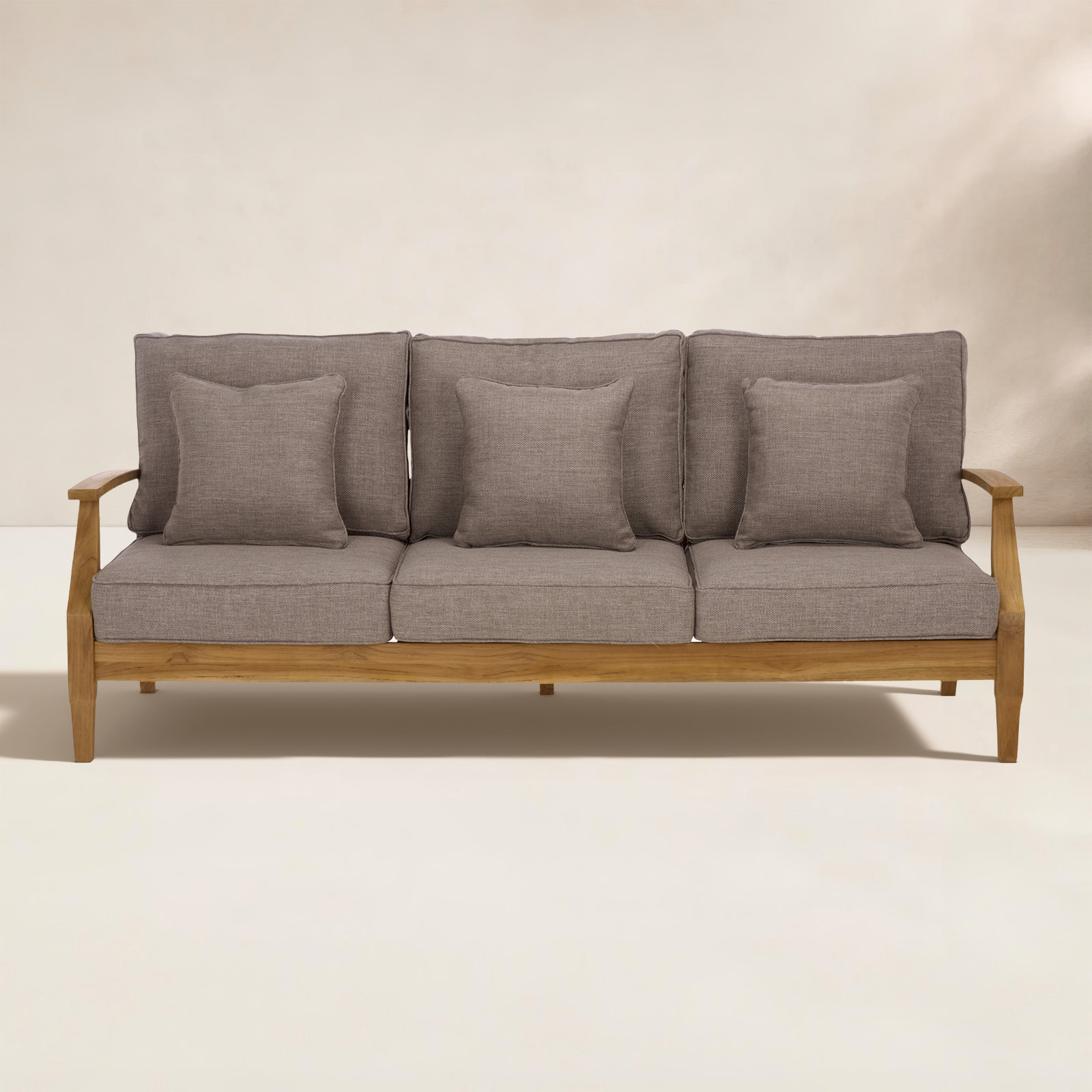 Clairmont Teakwood Patio Sofa, Taupe