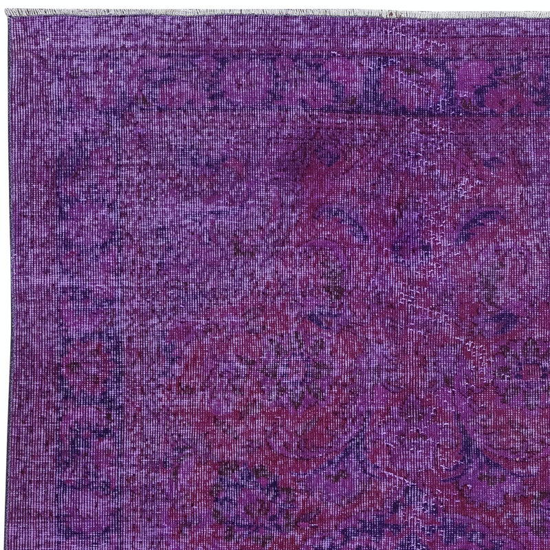 Tapis noué à la main 4,8 x 8 pi en mauve et violet confectionnés pour la cuisine