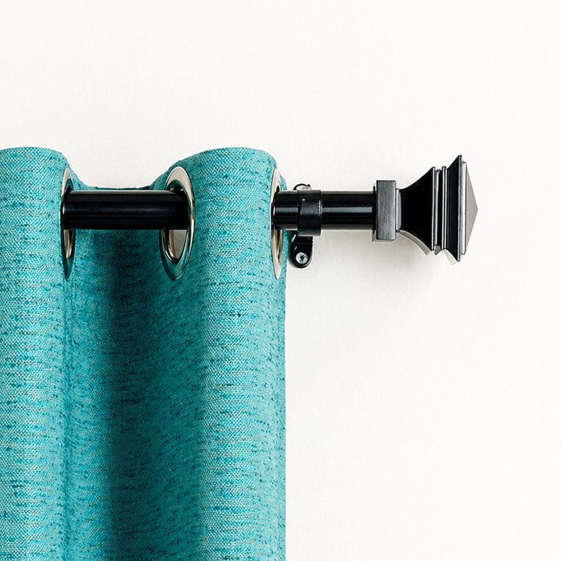  Tringle à rideaux pour fenêtre 44 - 120 po, tringle à draperie extensible en métal robuste de 1 po, tringle à rideaux réglable avec embouts carrés décoratifs pour la chambre à coucher, noir mat
