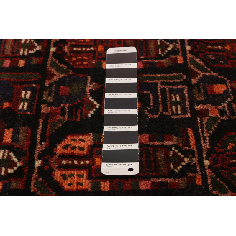 Tapis rectangulaire unique en laine de 4 pi 3 po x 7 pi années 1990 Avae
