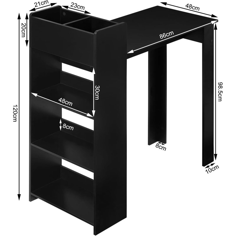 Plerre 107 cm Wine Bar Cabinet, Black