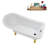 58" Streamlin Clawfoot Tub,Tray,Drain, Clawfeet-101628929-102219861