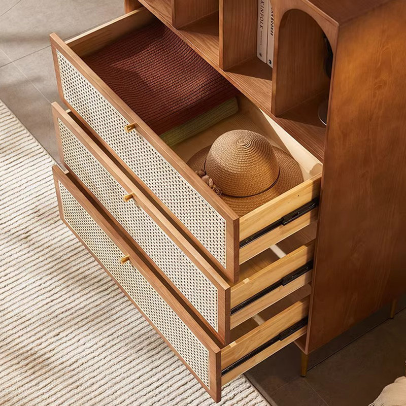 Armoire de rangement moderne en rotin minimaliste