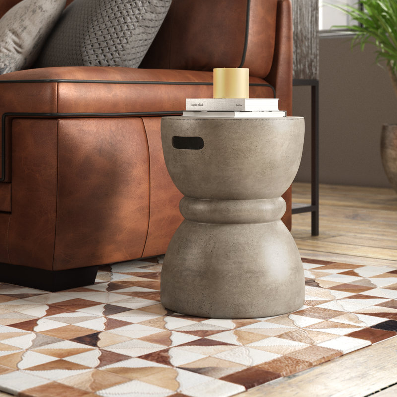 Ferndown Concrete Top End Table, Dark Gray