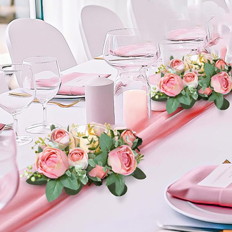Couronne de 4 petites bougies roses, Pink