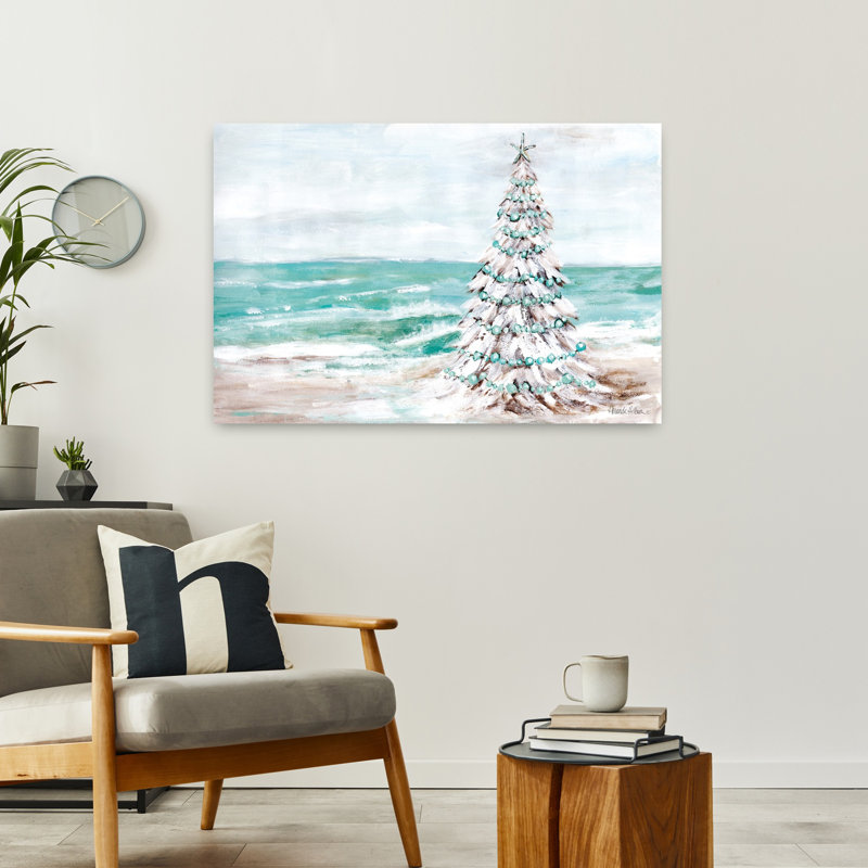 Arbre de Noël côtier abstrait, art côtier, H 24 po x l 36 po