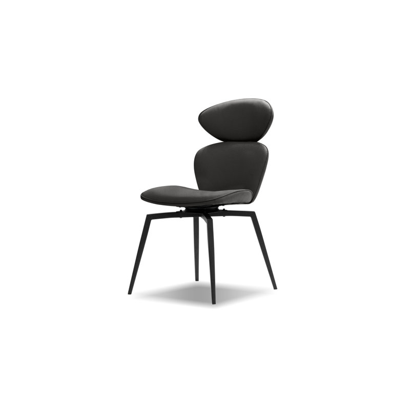 Antler 18.5'' H Upholstered Metal Side Chair, Black